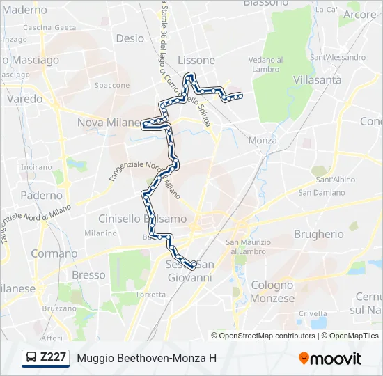 Percorso linea  Z227