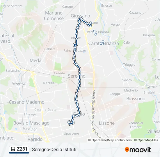 Z231 Bus Line Map
