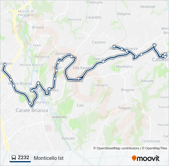 Z232 Bus Line Map
