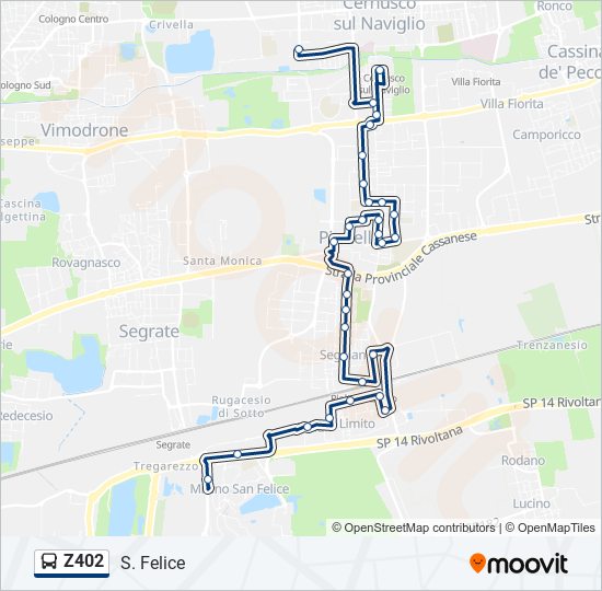 Z402 bus Line Map