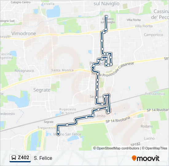Z402 Bus Line Map