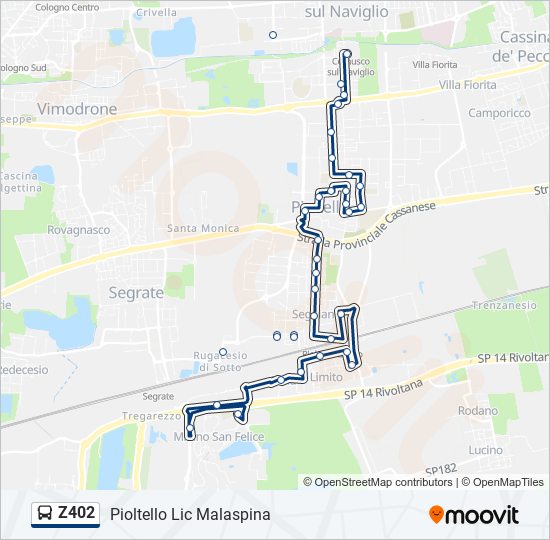 Z402 bus Line Map