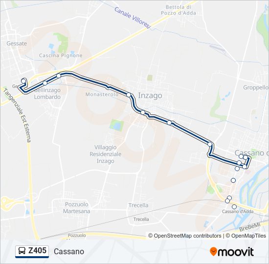 Z405 bus Line Map