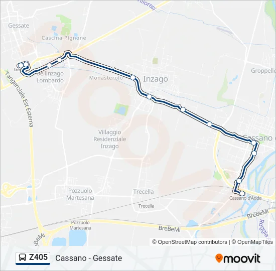 Z405 Bus Line Map