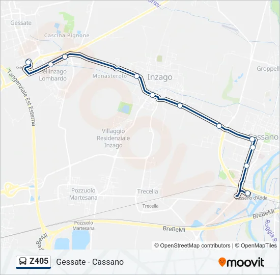 Z405 Bus Line Map
