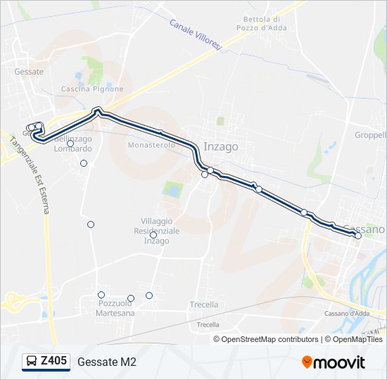 Z405 bus Line Map