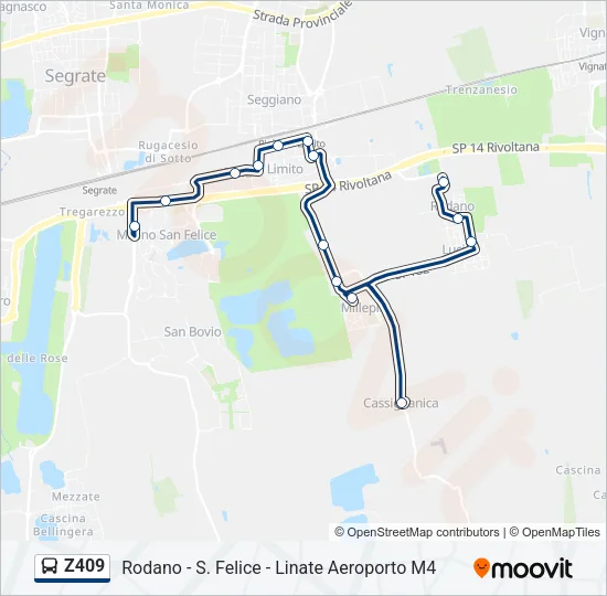 Z409 Bus Line Map