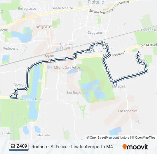 Z409 Bus Line Map