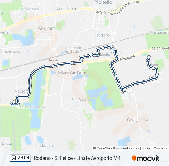 Z409 bus Line Map