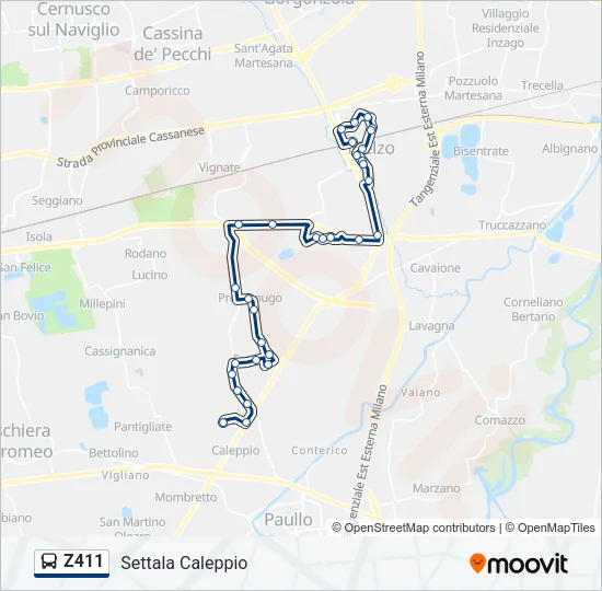Z411 Bus Line Map
