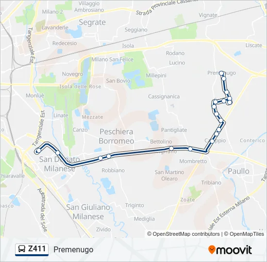 Z411 Bus Line Map
