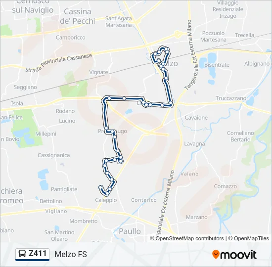 Z411 Bus Line Map