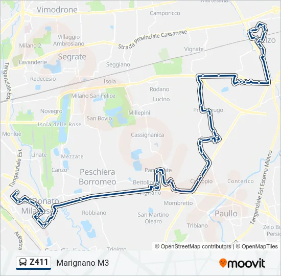 Z411 Bus Line Map