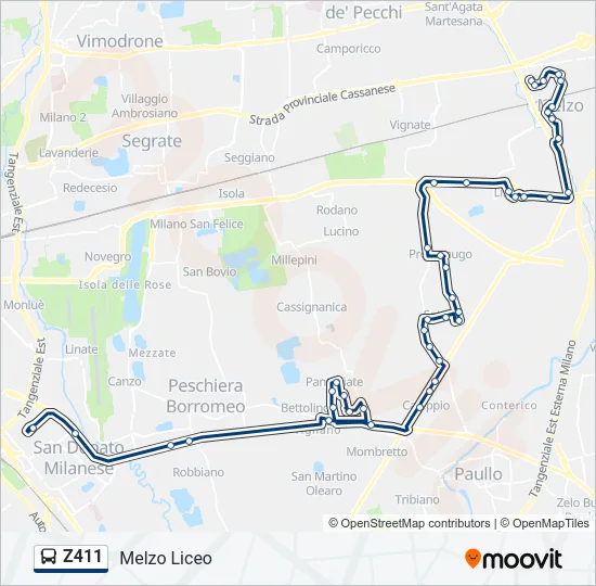 Z411 Bus Line Map