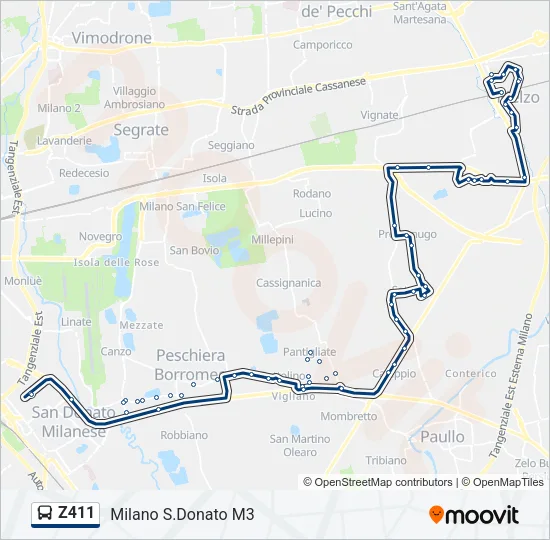 Z411 Bus Line Map