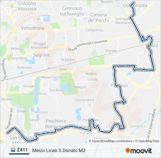 Z411 Bus Line Map