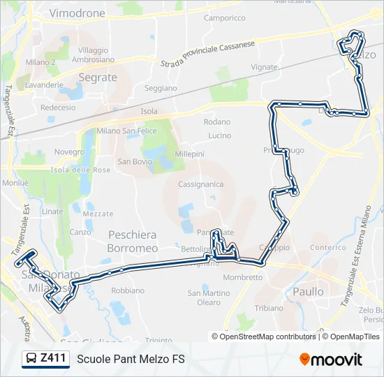 Z411 Bus Line Map