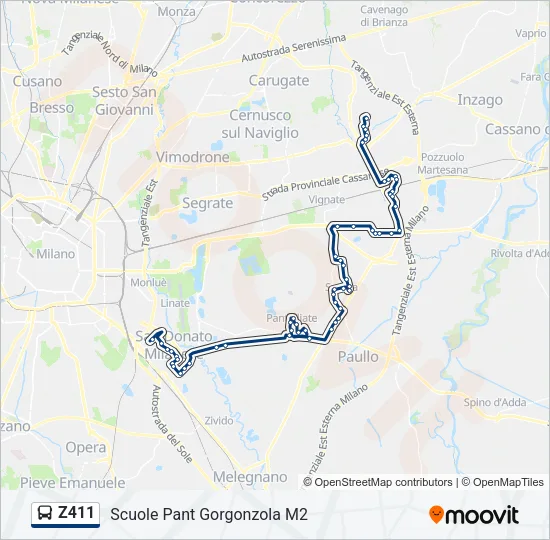 Z411 Bus Line Map