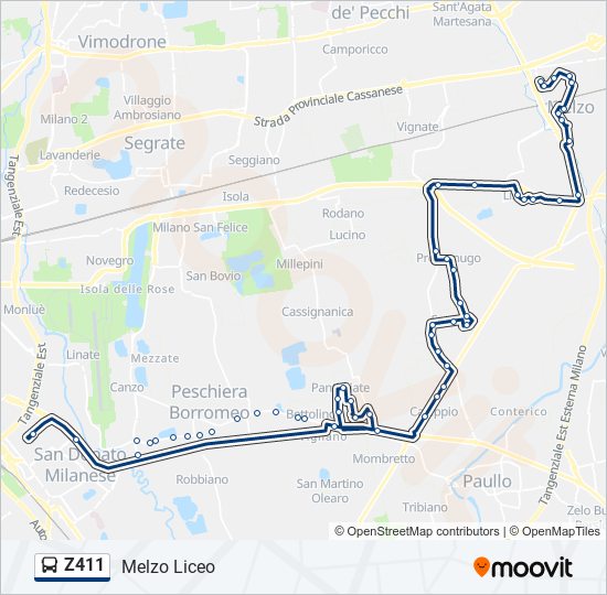 Z411 bus Line Map