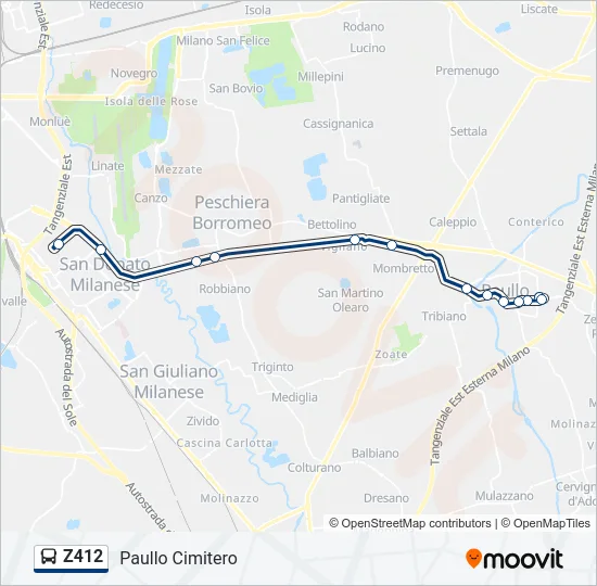 Z412 Bus Line Map