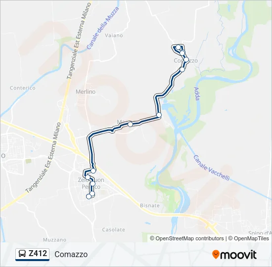 Z412 Bus Line Map