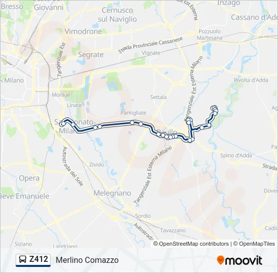 Z412 Bus Line Map