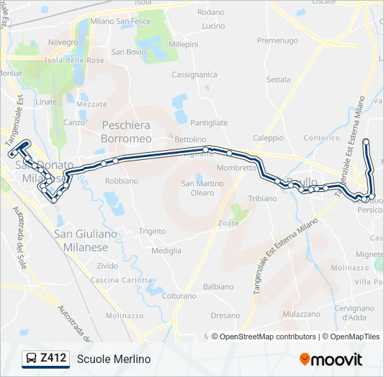 Z412 Bus Line Map