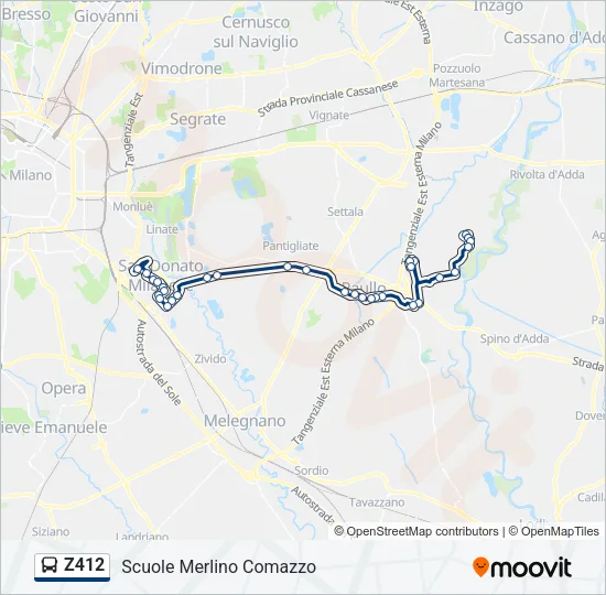Z412 Bus Line Map