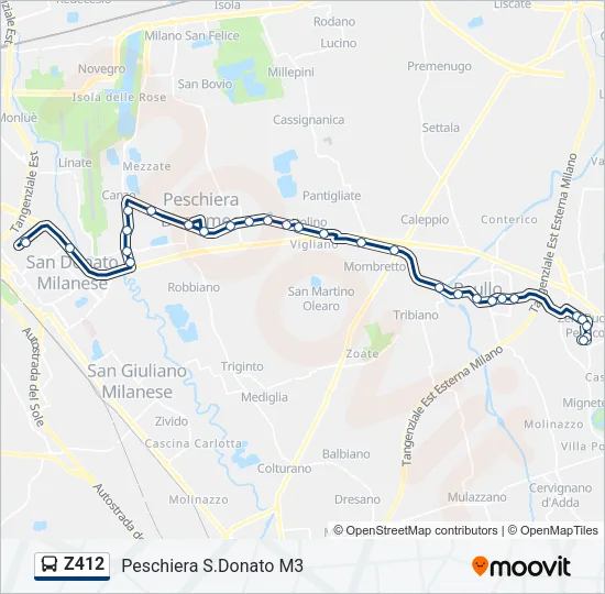Z412 Bus Line Map