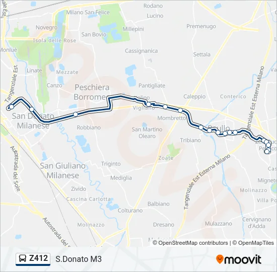 Z412 Bus Line Map