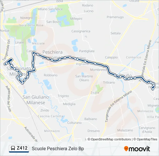 Z412 Bus Line Map