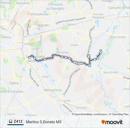 Z412 Bus Line Map