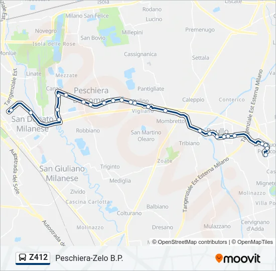 Z412 Bus Line Map