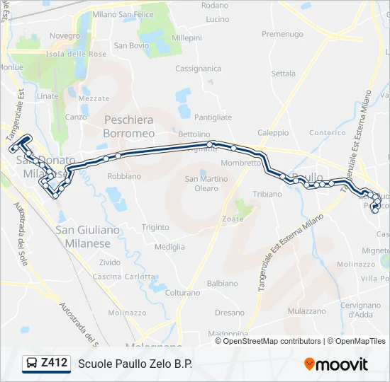 Z412 Bus Line Map