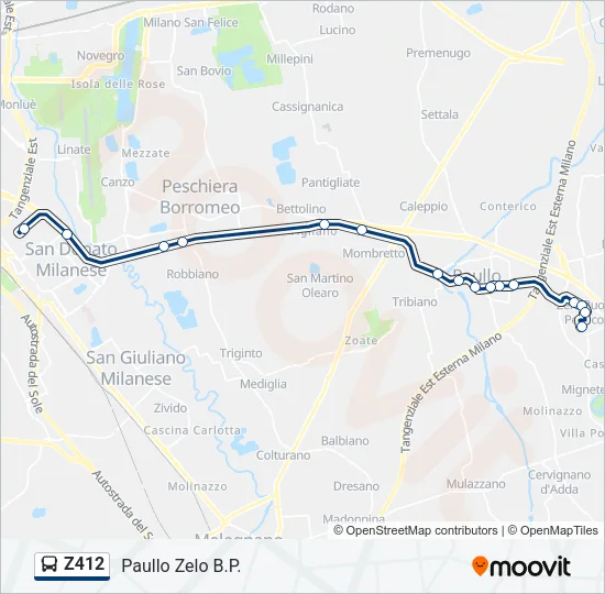 Z412 Bus Line Map