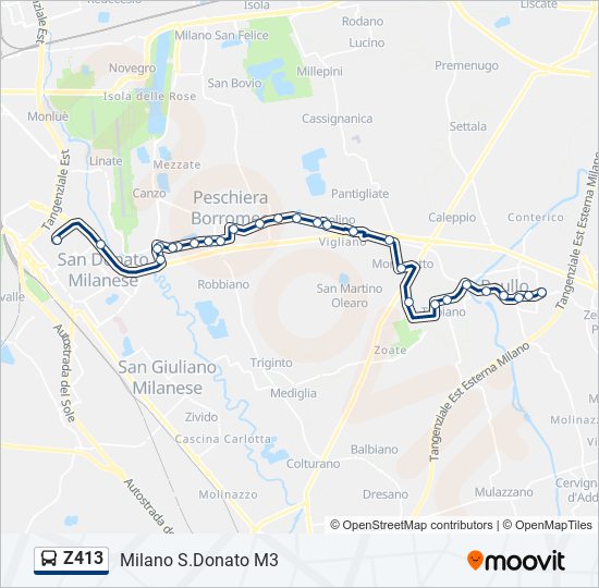 Z413 bus Line Map