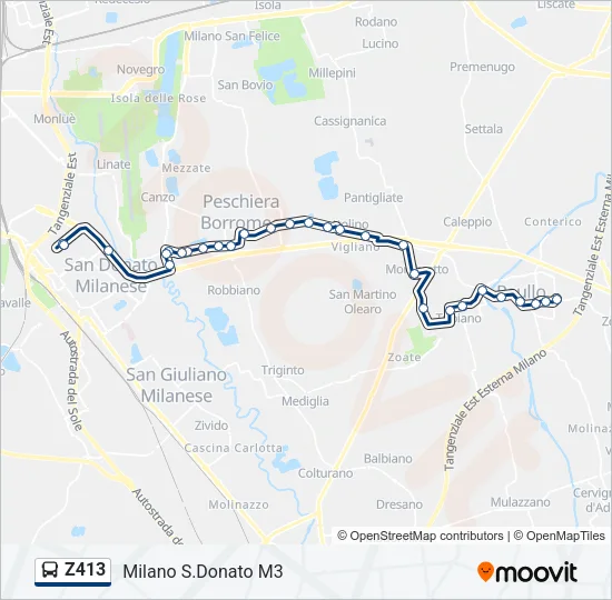 Z413 Bus Line Map
