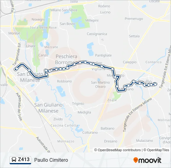 Z413 Bus Line Map