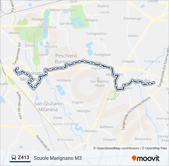 Z413 bus Line Map