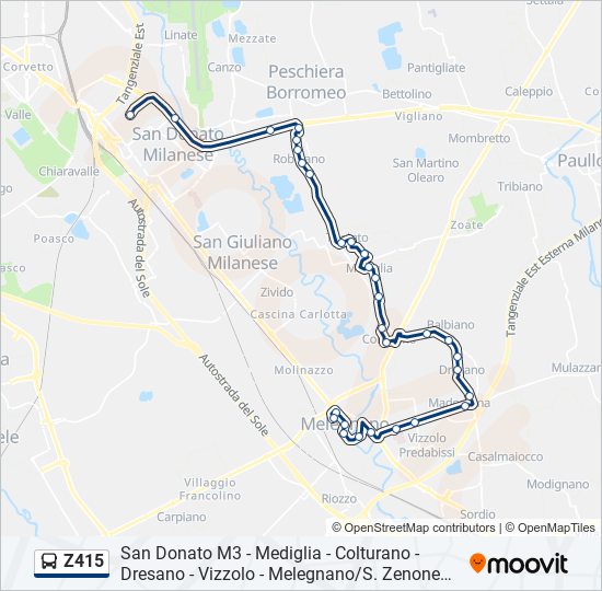 Z415 bus Line Map