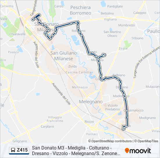 Z415 bus Line Map