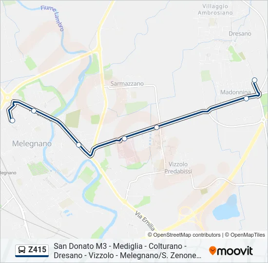 Percorso linea bus Z415