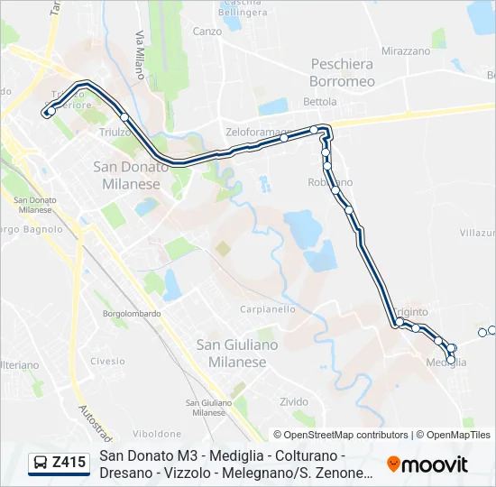 Z415 Bus Line Map