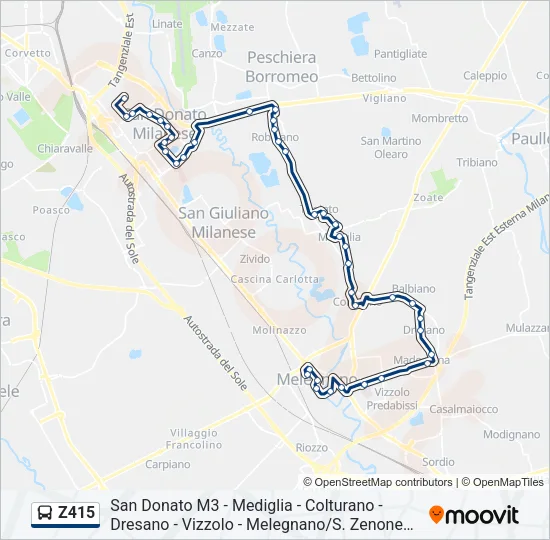 Z415 Bus Line Map