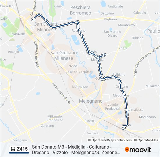 Z415 bus Line Map