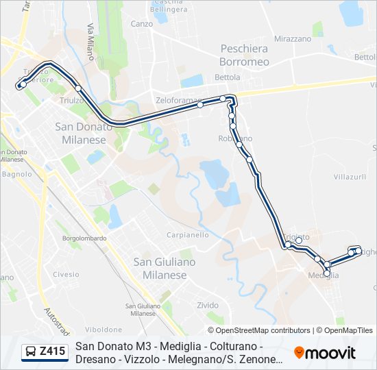 Z415 bus Line Map