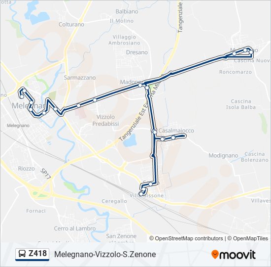 Z418 bus Line Map