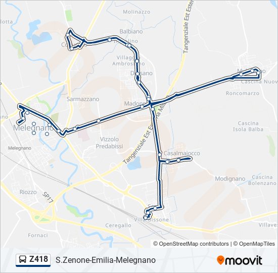Z418 bus Line Map