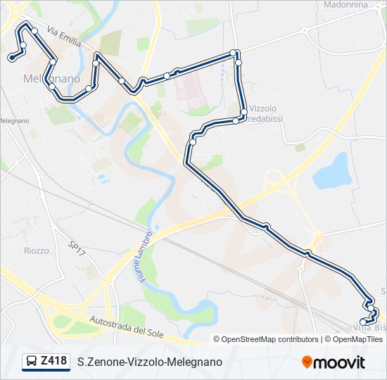 Z418 bus Line Map