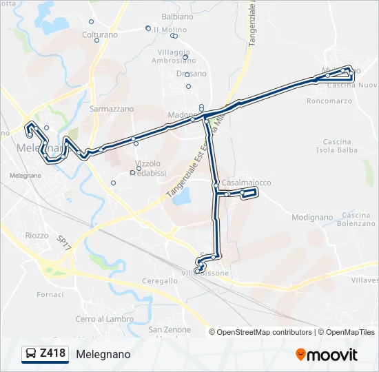 Z418 Bus Line Map